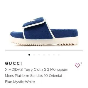X ADIDAS Terry Cloth GG Monogram Mens Platform Sandals 9 Gucci | Shoes | X Adidas Terry Cloth Gg Monogram Mens  main image 3